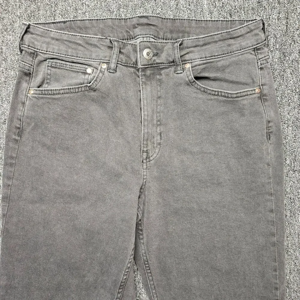 H&M &Denim Jeans Women’s 8 High Waist Straight Leg Gray Stretch Ankle Pants